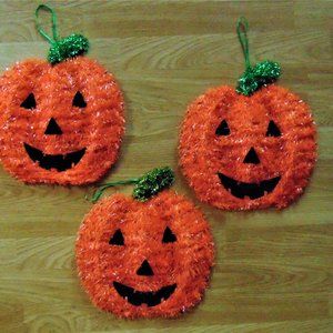 Halloween Decorations Tinsel Jack-O-Lantern